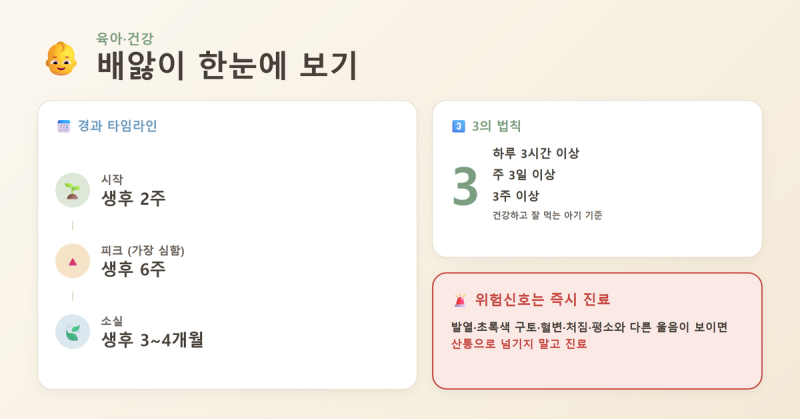 영아산통 배앓이 시기 원인 달래는 법과 위험신호