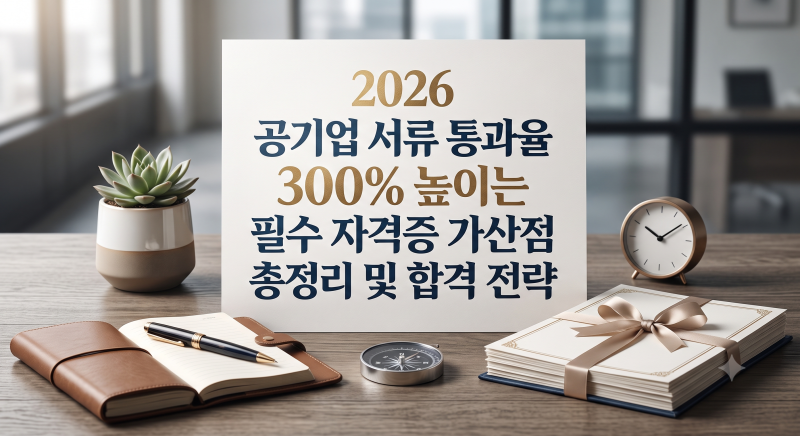 2026 공기업 서류 통과율 300% 높이는 필수 자격증 가산점 총정리 및 합격 전략