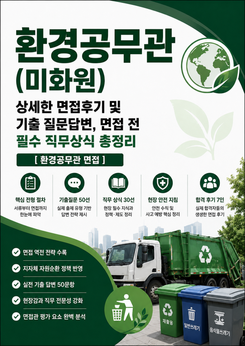 2026 환경공무관(미화원) 면접후기, 꼭 묻는 질문 및 필수 직무상식 정리 팁