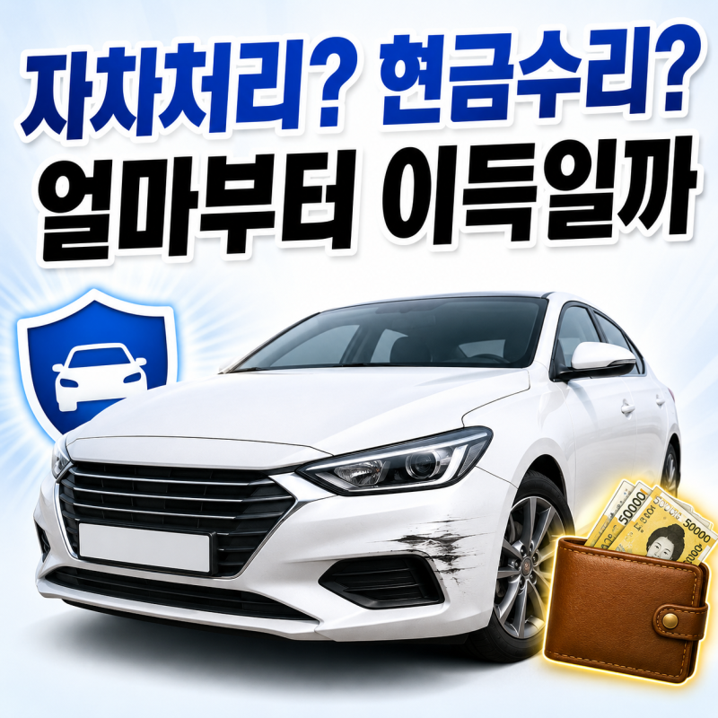 "자차처리"와 "현금수리", 손익분기점 얼마일까?