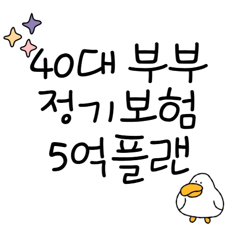 40대 부부 정기보험 5억 준비 KB라이프 가성비 사망보험금 준비