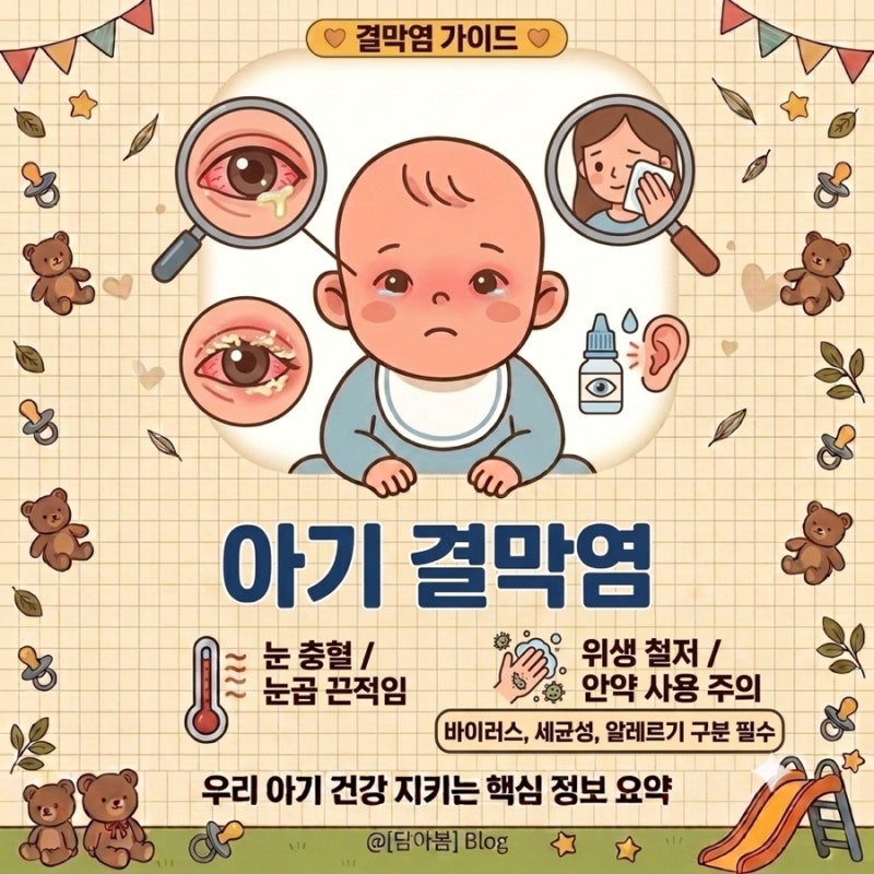 아기 결막염 증상 구분법ㅣ노란 눈곱, 충혈 원인부터 등원 기준까지 총정리