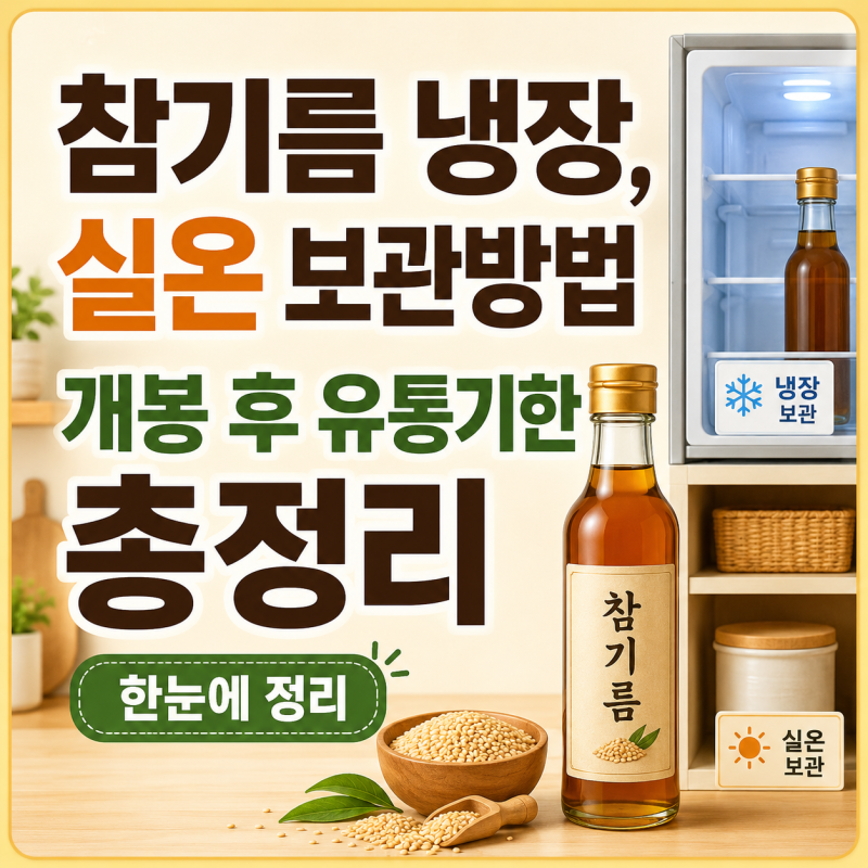 참기름 냉장, 실온 보관방법, 개봉 후 유통기한 총정리