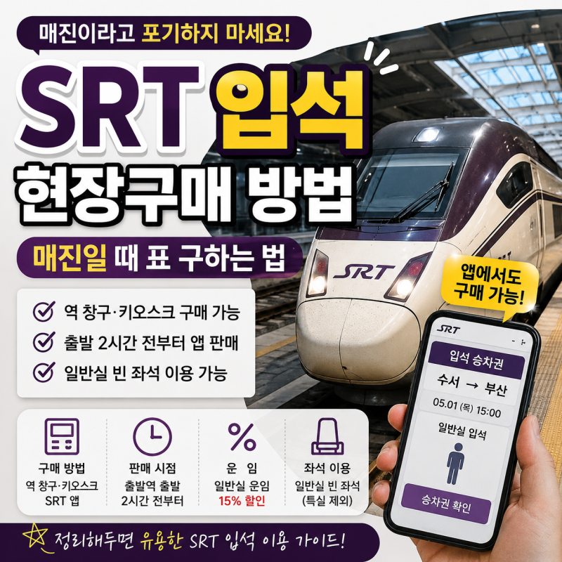 SRT 매진이라고 포기하지 마세요…입석표 구하는 현실적인 방법 총정리