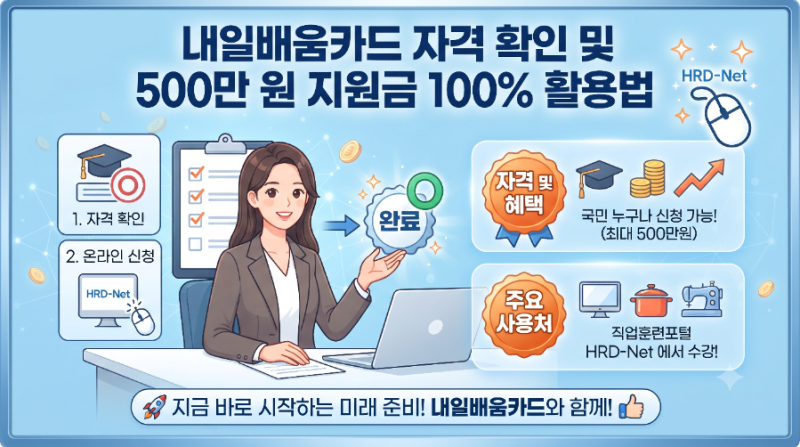 내일배움카드 자격 확인 및 500만 원 지원금 100% 활용법