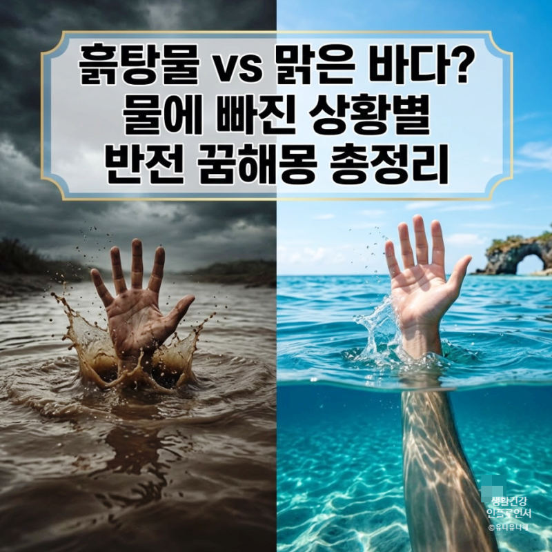 흙탕물에 바다에 물에 빠지는 꿈 해몽, 흉몽일까? 심리상태와 상황별 뜻 분석