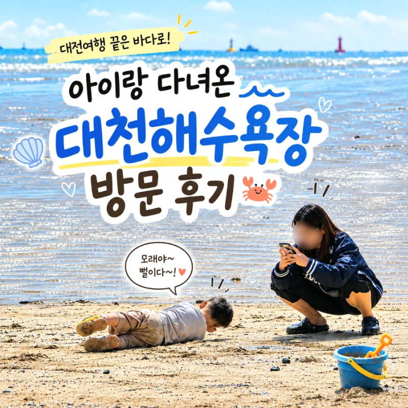 대전 여행 대천해수욕장 아이랑 갯벌 물놀이 | 물때, 주차 정보, 4살 아이랑 방문 후기