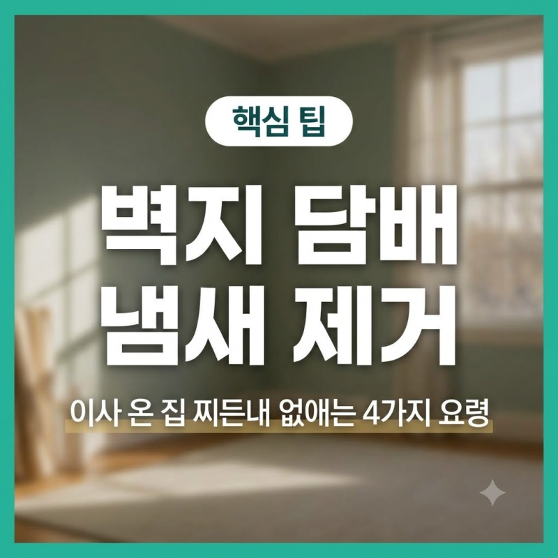 벽지담배냄새제거 새로 이사 온 집 찌든내 없애는 법 4가지 핵심 요령