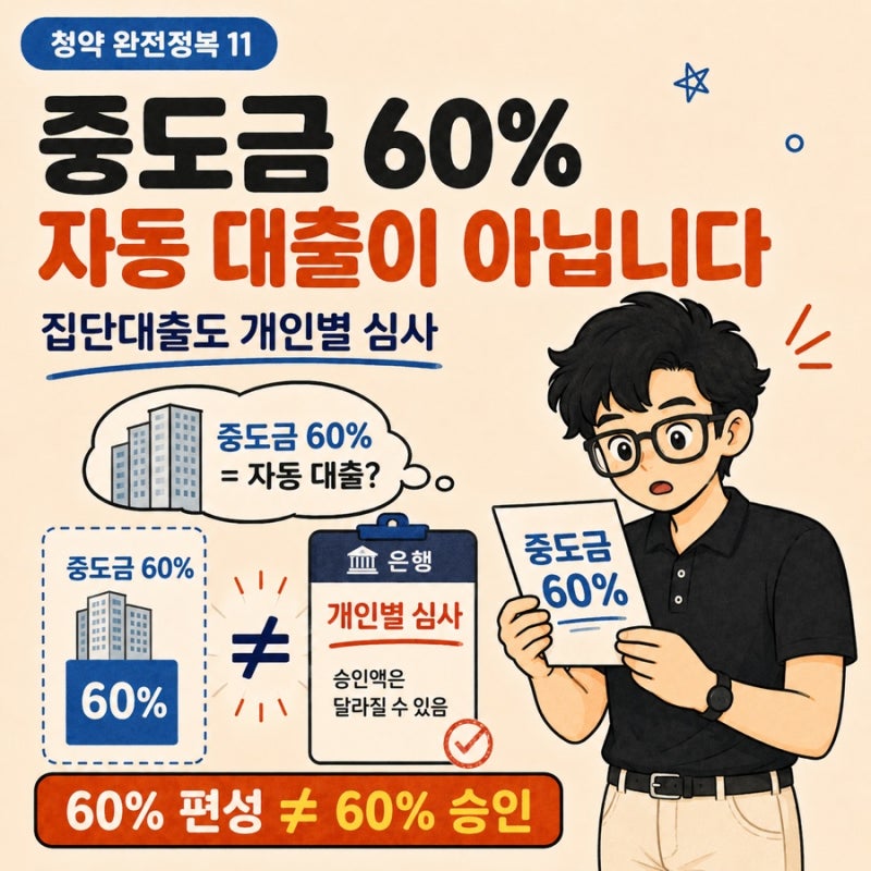 중도금대출 조건, 분양가 60%가 자동으로 나오는 건 아닙니다 [청약 완전정복 11]