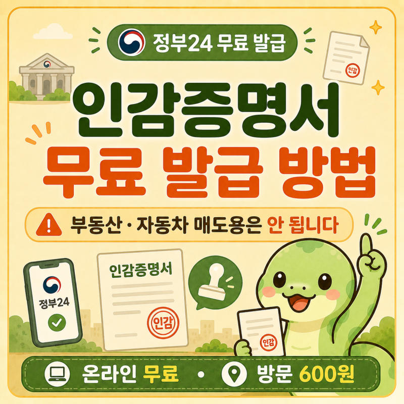 인감증명서 정부24 무료 발급 방법｜부동산·자동차 매도용은 안 됩니다