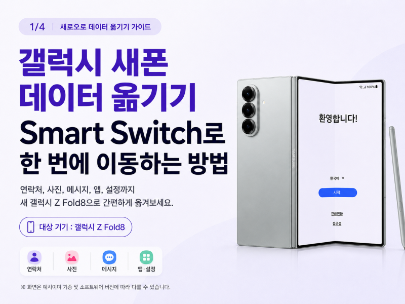 갤럭시 새폰 데이터 옮기기, 스마트 스위치로 사진 연락처 앱 한 번에 이동하는 방법