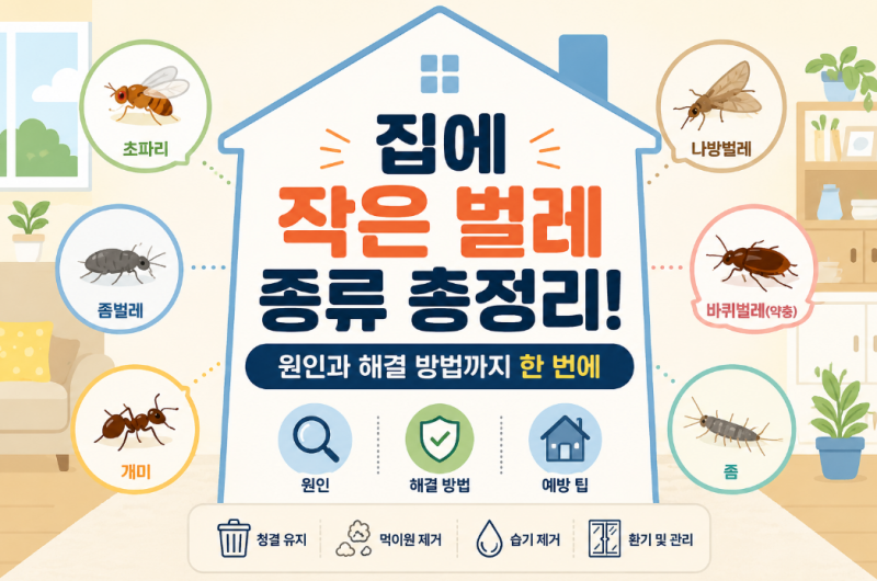 집에 작은 벌레 종류 총정리! 원인과 해결 방법까지 한 번에