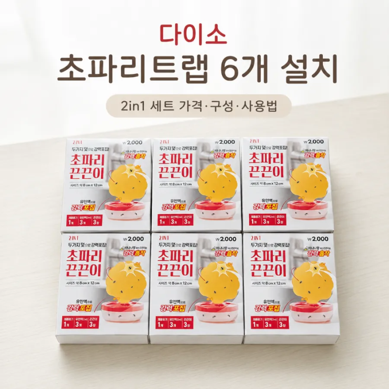 다이소 2in1 초파리트랩 사용 후기 1편｜6개 설치·가격·구성·사용법