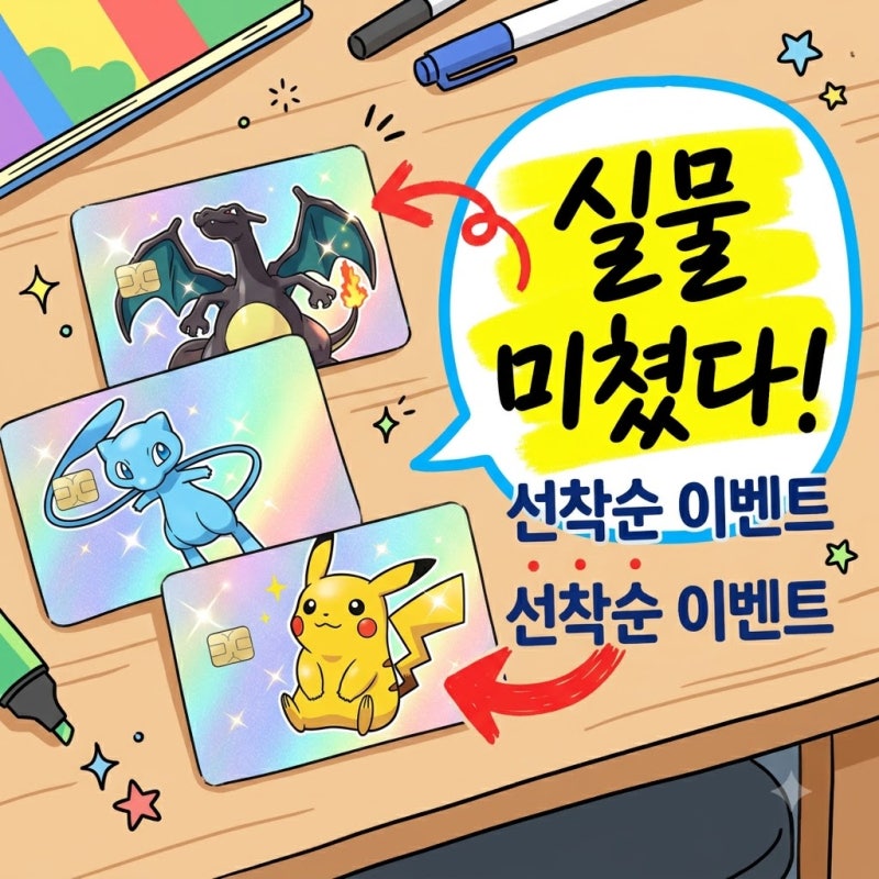 실물 보니까 미쳤다.. 선착순 1만 명 터진 ibk 포켓몬카드 7종의 정체