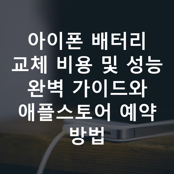아이폰 배터리 교체 비용 및 성능 완벽 가이드와 애플스토어 예약 방법