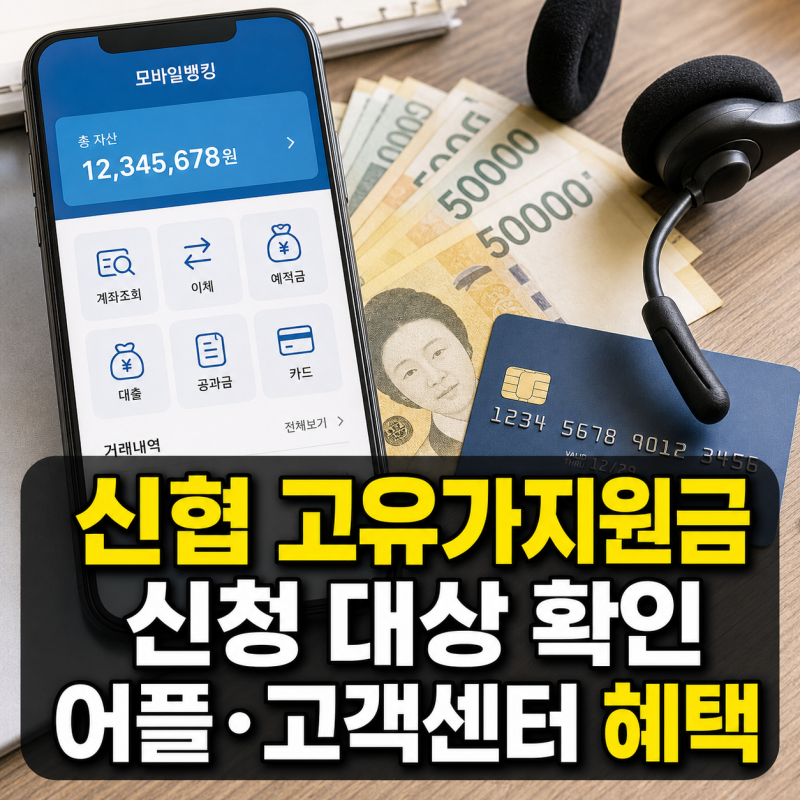 신협 고유가지원금 신청과 어플 및 고객센터 혜택 안내