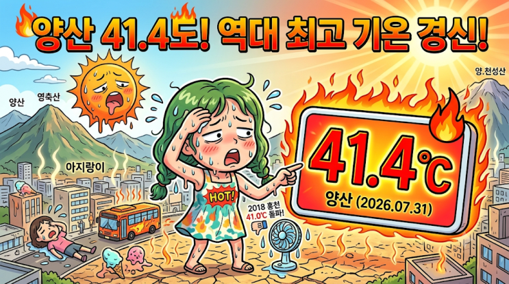 <b>양산</b> 41.4도 역대 최고 기온... 쓴 <b>양산</b> 폭염의 원인과 실체... 