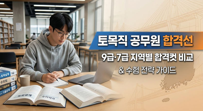 [토목직 공무원 합격선] 9급·7급 지역별 합격컷 비교 및 수험 전략 가이드