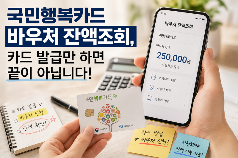 국민행복카드 바우처 잔액조회, 카드 발급만 하면 끝이 아닙니다