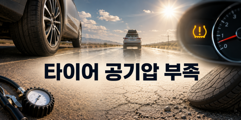 여름철 타이어 공기압 부족할 때 나타나는 위험 신호