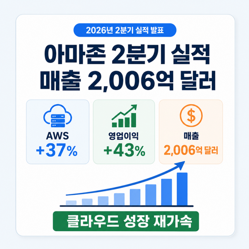 아마존 실적 발표｜AWS 37% 성장·주가 급등 이유와 3분기 전망