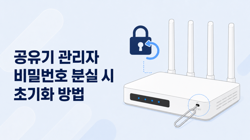 유무선 IP 공유기 관리자 비밀번호 분실 시 초기화 방법