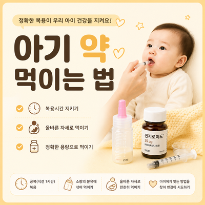 신생아 갑상선기능저하증 약 복용법, 이렇게 먹였어요 (아기 약 먹이는 법, 씬지로이드, 씬지....