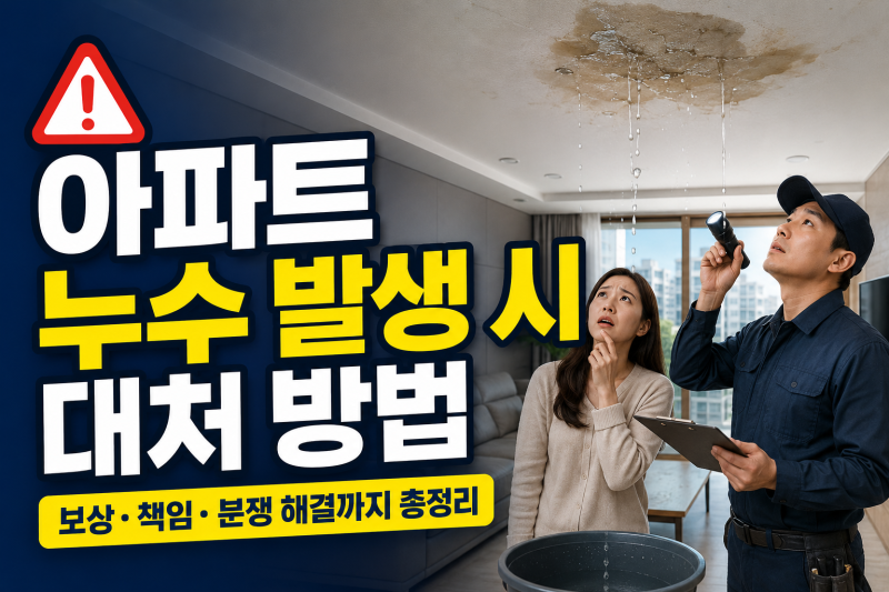 아파트 누수 발생 시 대처 방법 및 보상·책임·분쟁 해결까지 총정리