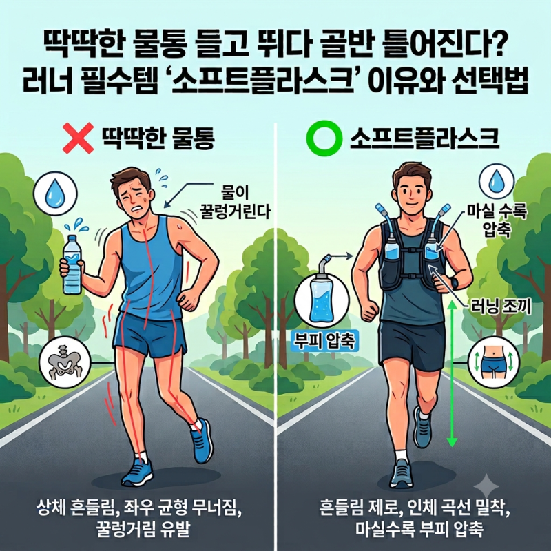 딱딱한 물통 들고 뛰다 골반 틀어진다? 러너 필수템 '소프트플라스크' 이유와 선택법