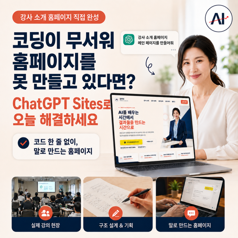 코딩이 무서워 홈페이지를 못 만들고 있다면 — ChatGPT Sites로 오늘 해결하세요