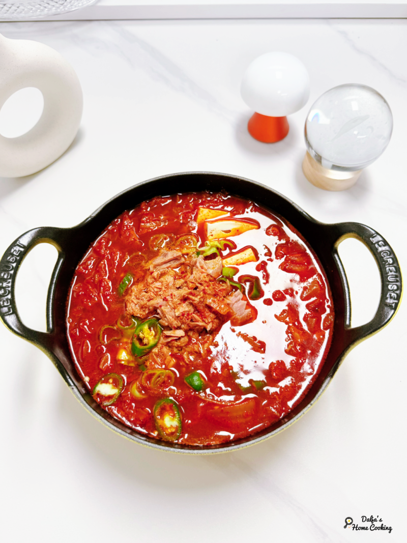 참치김치찌개 김치국물 없을 때 고추장으로 국물 맛내기