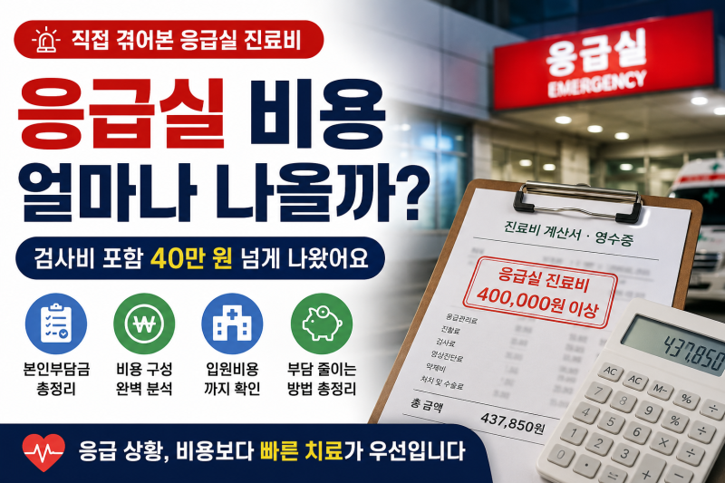 응급실 비용 얼마나 나올까? 직접 겪어보니 검사비 포함 40만원… 본인부담금 총정리