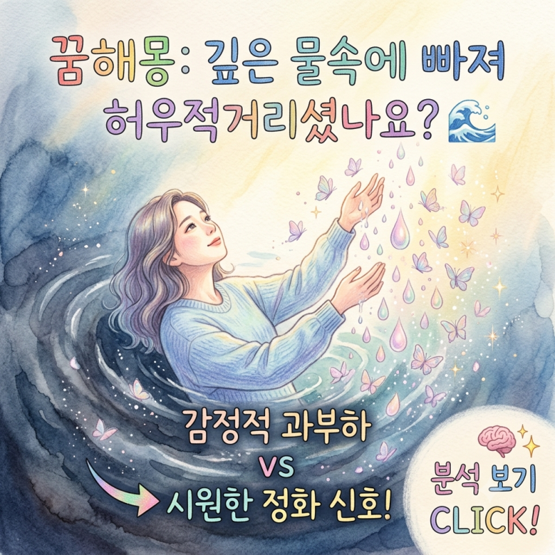 꿈해몽: 깊은 물속으로 빠져 허우적거리셨나요? 물에 빠지는 꿈에 숨겨진 감정적 과부하와 ....