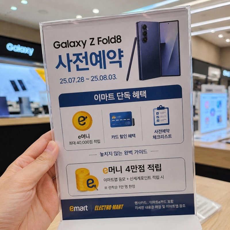 갤럭시 Z 폴드8 사전예약 어디서 할까? 이마트 일렉트로마트 혜택 총정리