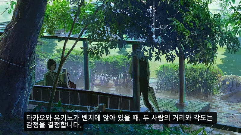 신카이 마코토의 『언어의 정원』: 비, 파스, 그리고 거리의 레이아웃