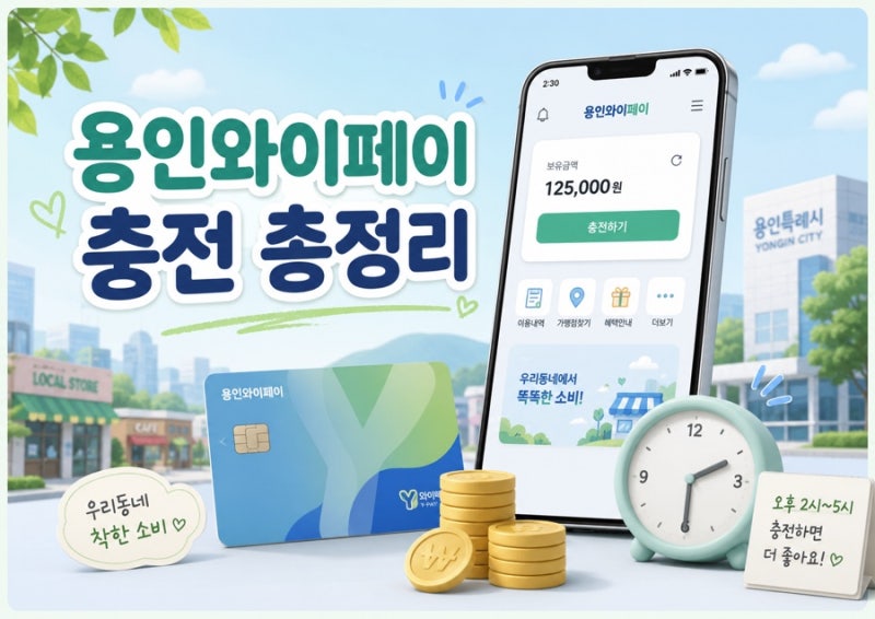 용인와이페이 충전 총정리 | 8월 변경사항·오후1시 충전·인센티브 한도·조아용카드