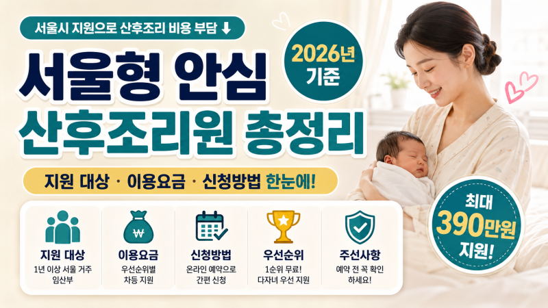 서울형 안심 산후조리원｜지원 대상·이용요금·신청방법·예약 꿀팁 총정리