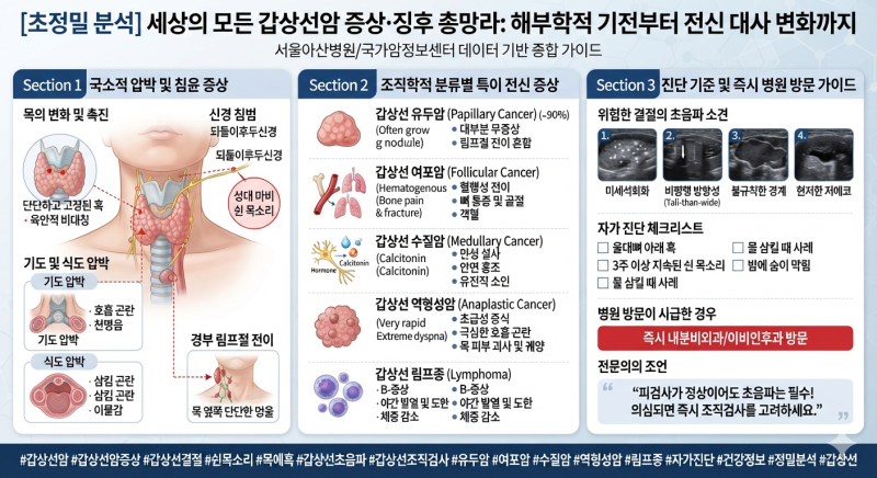 [초정밀 분석] 세상의 모든 갑상선암 증상·징후 총망라: 해부학적 기전부터 전신 대사 변화....