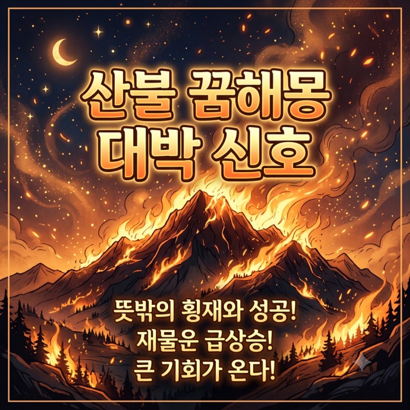 산불 꿈해몽 재물운, 온 산 다 태우면 대박 신호