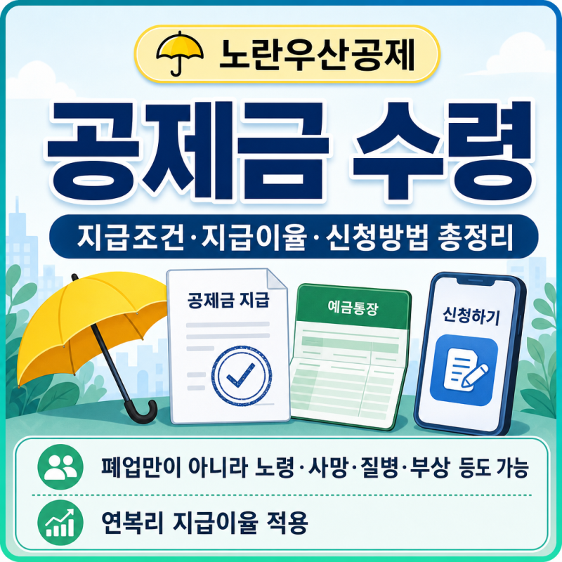 노란우산공제 공제금 수령｜지급조건·지급이율·신청방법 총정리