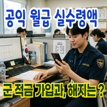 공익 월급 실수령액, 군 적금 가입과 해지 시기