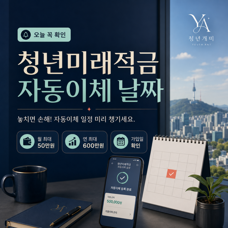 청년미래적금 자동이체 날짜, 7월 31일 첫 출금 주의점