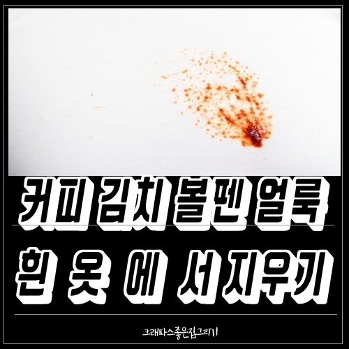 커피 김치 볼펜 얼룩 흰옷에서 깨끗하게 지우기