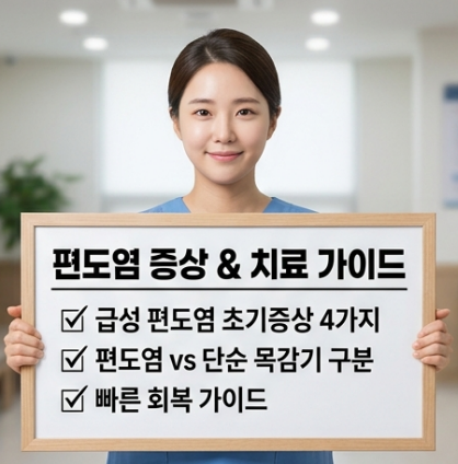 편도염 초기증상 4가지와 감기 구분법: 침 삼킬 때 목 통증 및 급성 편도염 치료