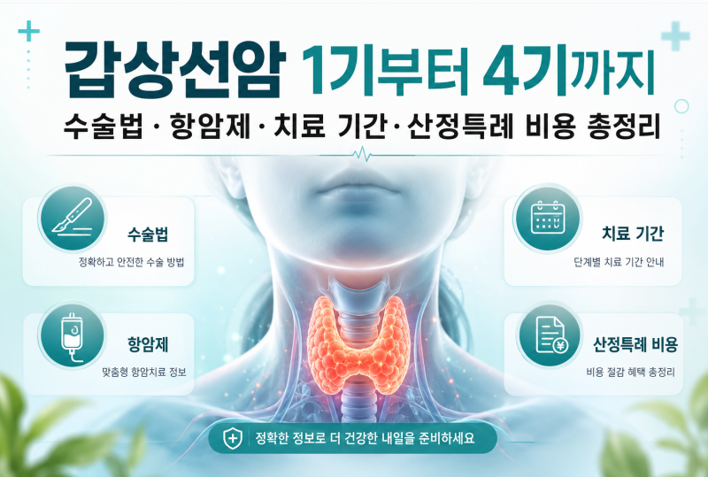 갑상선암 1기~4기 병기별 정리: 수술법, 방사성 요오드, 표적·화학항암제 종류 및 부작용, 치....