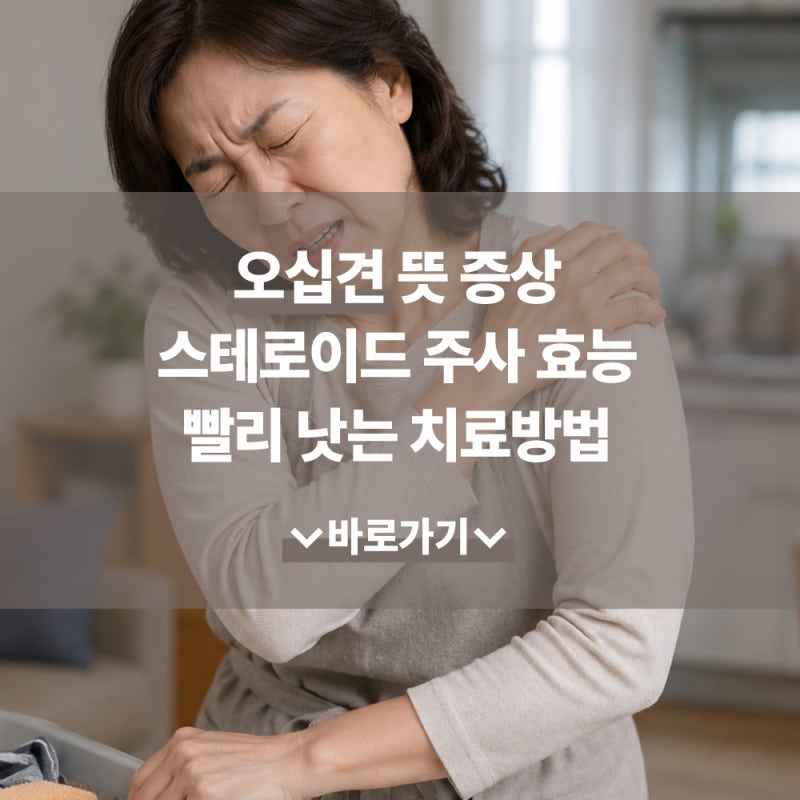 오십견 뜻 증상 스테로이드 주사 효능 빨리 낫는 치료방법