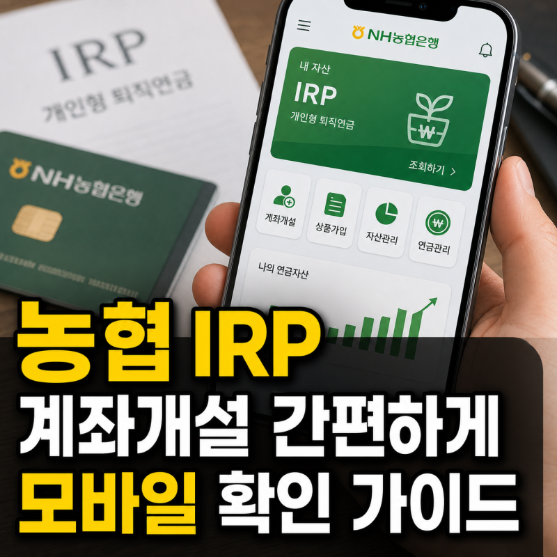 농협 IRP 계좌개설 모바일로 간편하게 가이드