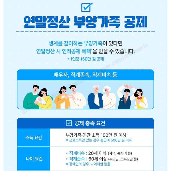 "연말정산 부양가족 기준 등록" 종합소득세 공제도 가능!