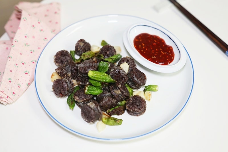 순대 에어프라이어 요리 순대 튀김 소스 맥주안주 추천