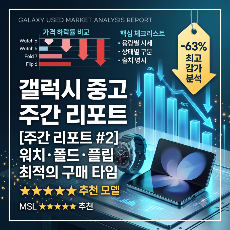 갤럭시 워치·폴드 중고 시세, 이번 주엔 얼마나 떨어졌을까? 지금 사기 좋은 모델은? MSL Galax....